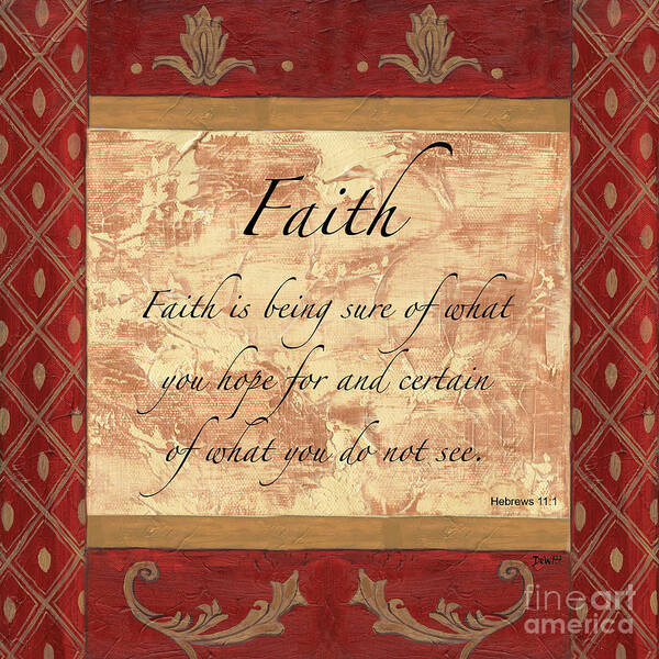 Faith Poster featuring the painting Red Traditional Faith by Debbie DeWitt