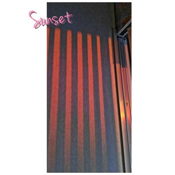 Sunset Poster featuring the digital art Red wall by Kumiko Izumi