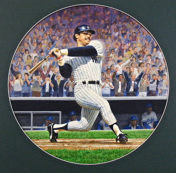 Acrylic Painting Poster featuring the painting Reggie Jackson by Cliff Spohn