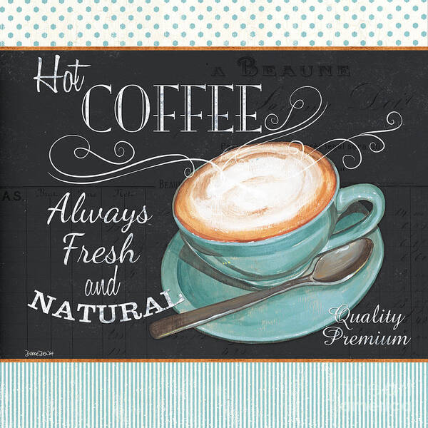 Coffee Poster featuring the painting Retro Coffee 1 by Debbie DeWitt