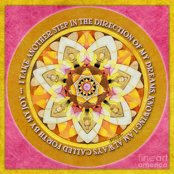 Mandala Poster featuring the painting Right Path Mandala Prayer by Jo Thomas Blaine