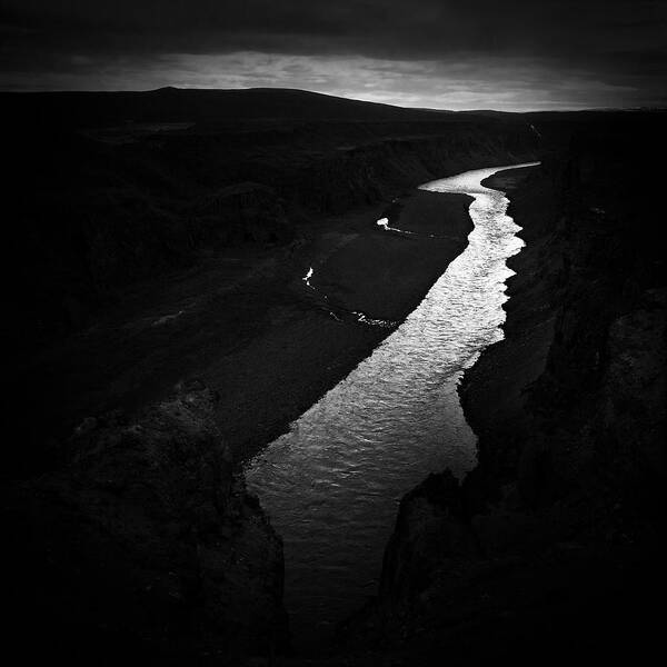 River Poster featuring the photograph River in the dark in Iceland by Matthias Hauser