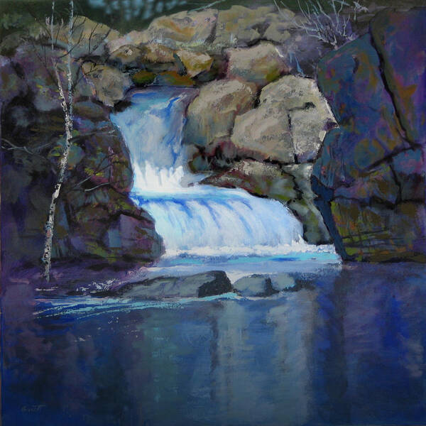 Fall Poster featuring the painting Roadside Falls by Robert Bissett