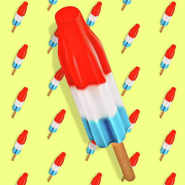 Rocket Pop Poster featuring the painting Rocket Pop Pattern by Little Bunny Sunshine