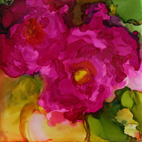 Roses Poster featuring the painting Rose to the Occation by Jo Smoley