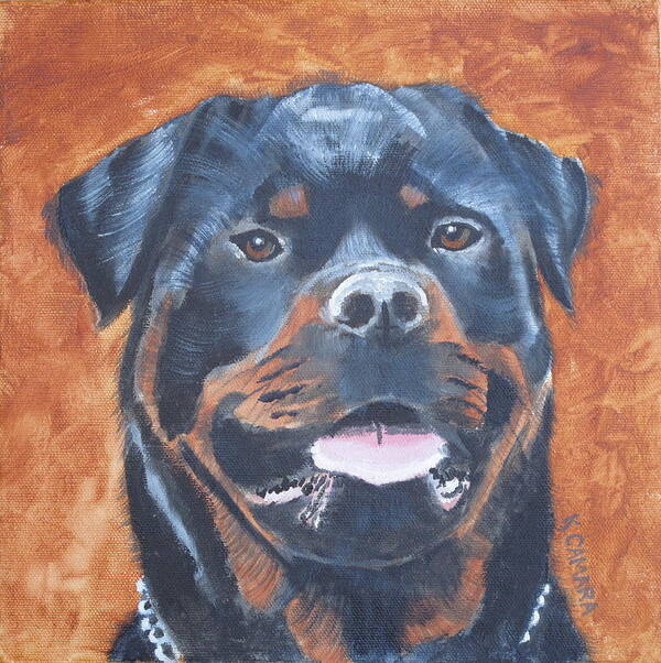 Pets Poster featuring the painting Rottweiler by Kathie Camara