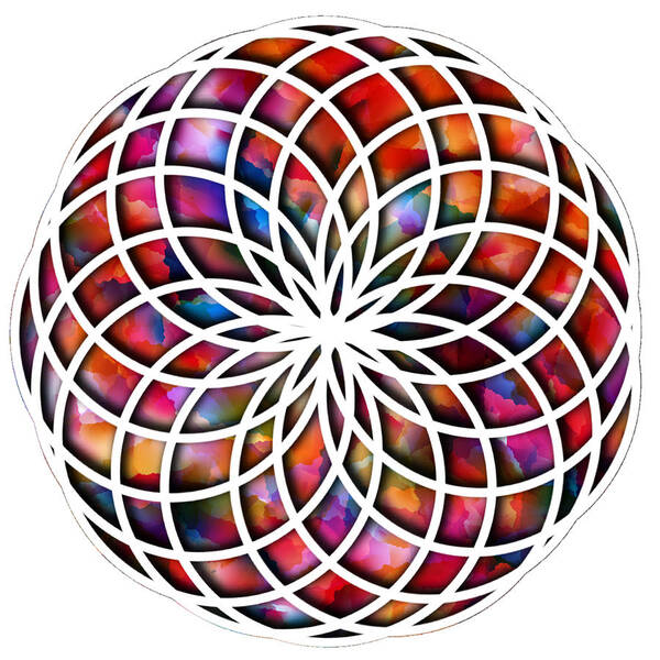 Mandala Poster featuring the digital art Round and Round We Go by Lisa Schwaberow