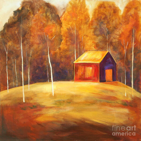 Barn Poster featuring the painting Rustic Barn by Lauren Marems
