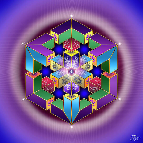 Endre Poster featuring the digital art Sacred Geometry 711 by Endre Balogh