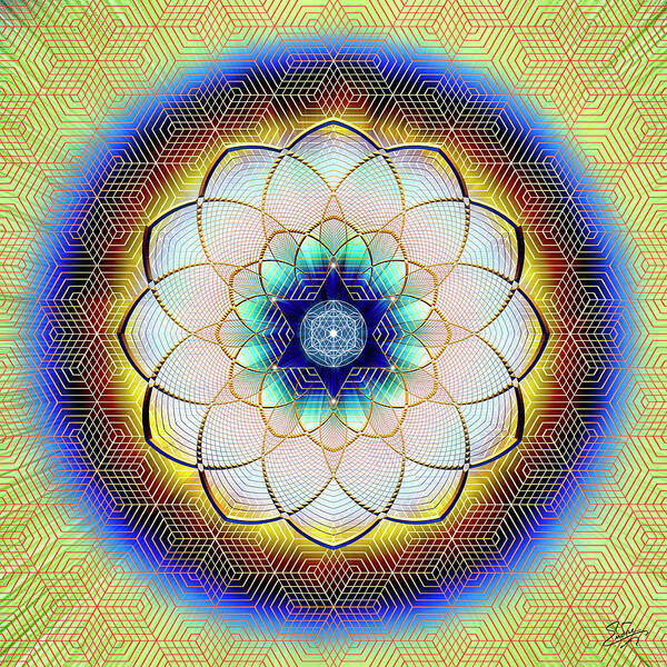 Endre Poster featuring the digital art Sacred Geometry 723 by Endre Balogh