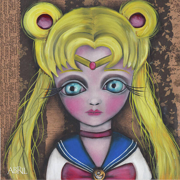 Sailor Moon Poster featuring the painting Sailor Moon by Abril Andrade