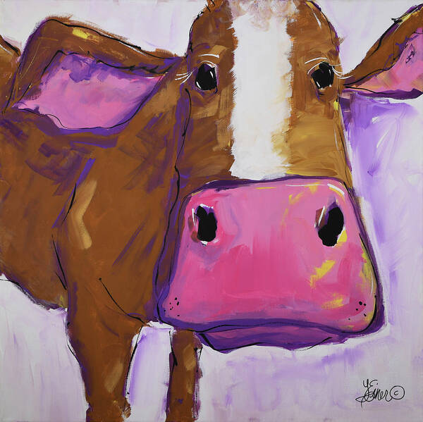 Cow Poster featuring the painting Sally by Terri Einer