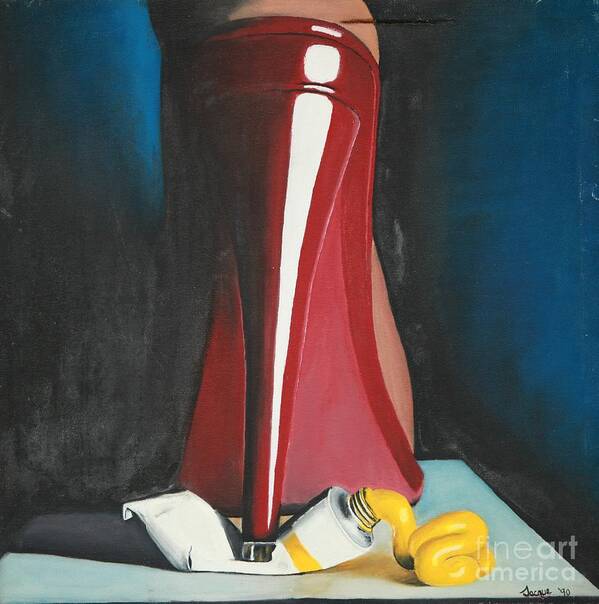 Sassy Shoe Poster featuring the painting Sassy Shoe by Jacqueline Athmann