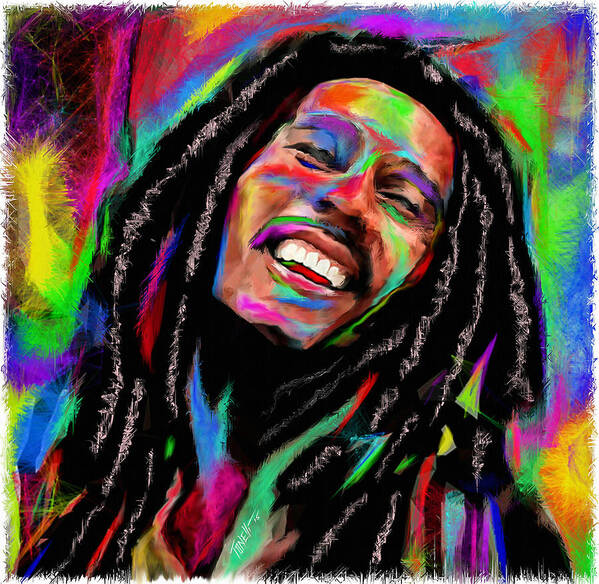 Bob Marley Poster featuring the painting Satisfy My Soul... by Mark Tonelli