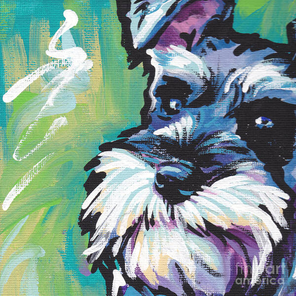Schnauzer Poster featuring the painting Schnauzer by Lea S
