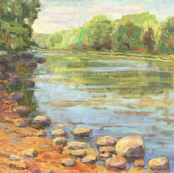 River Poster featuring the painting Scioto River Landscape Painting by Robie Benve