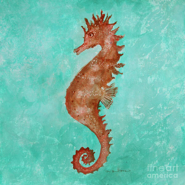 Seahorse Poster featuring the painting Seahorse by Robin Pedrero