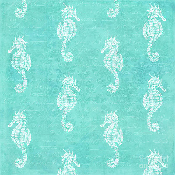 Graphic-design Poster featuring the digital art Seahorses by Sylvia Cook