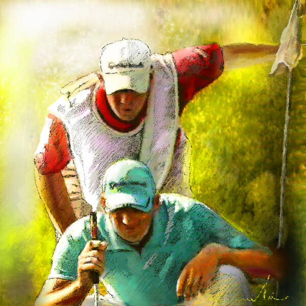 Sport Poster featuring the painting Sergio Garcia in the Madrid Masters by Miki De Goodaboom