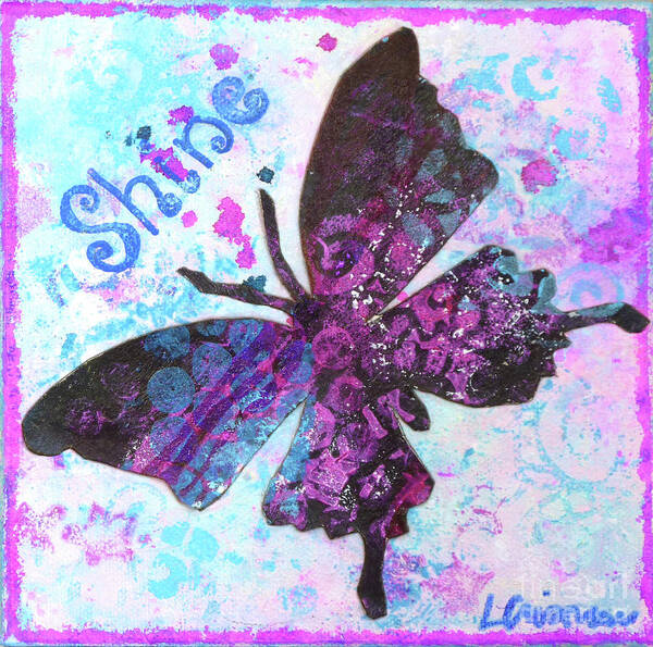Crisman Poster featuring the painting Shine Butterfly by Lisa Crisman