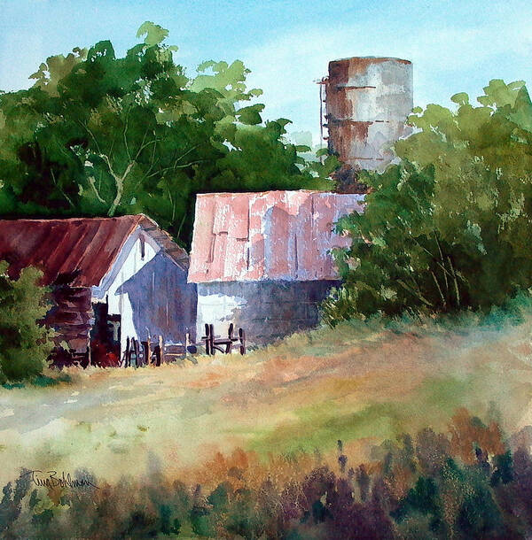 Farm Poster featuring the painting Sodek's Farm by Tina Bohlman