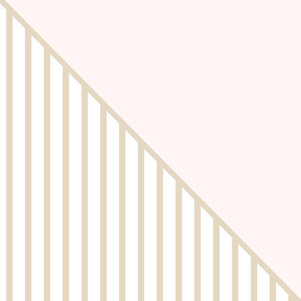 Blush Poster featuring the digital art Soft Blush and Champagne Stripe Triangles by Linda Woods