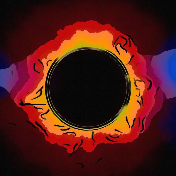 Sun Poster featuring the painting Solar Eclipse 3 by Celestial Images
