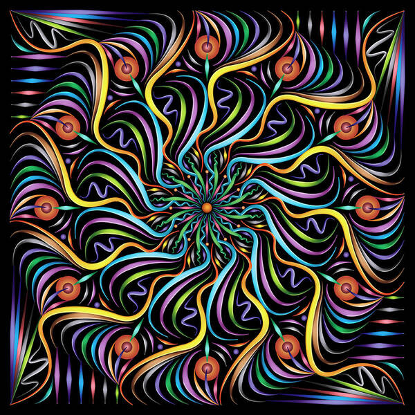 Illuminated Mandalas Poster featuring the digital art Solarium by Becky Titus