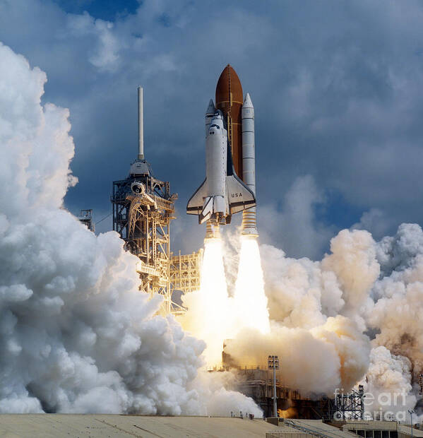 Color Image Poster featuring the photograph Space Shuttle Launching by Stocktrek Images