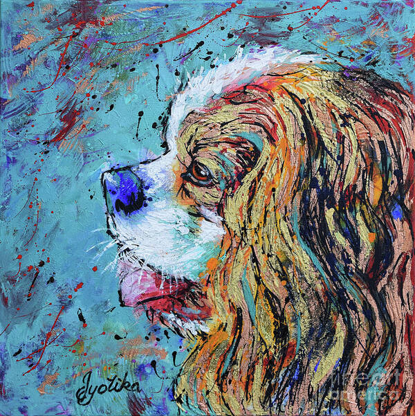 Spaniel Toy Dog Poster featuring the painting Spaniel Toy Dog by Jyotika Shroff
