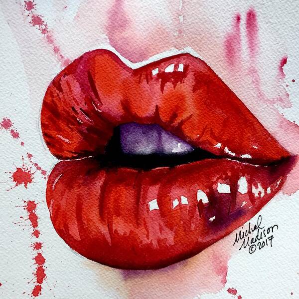 Lips Poster featuring the painting Speak Your Truth by Michal Madison