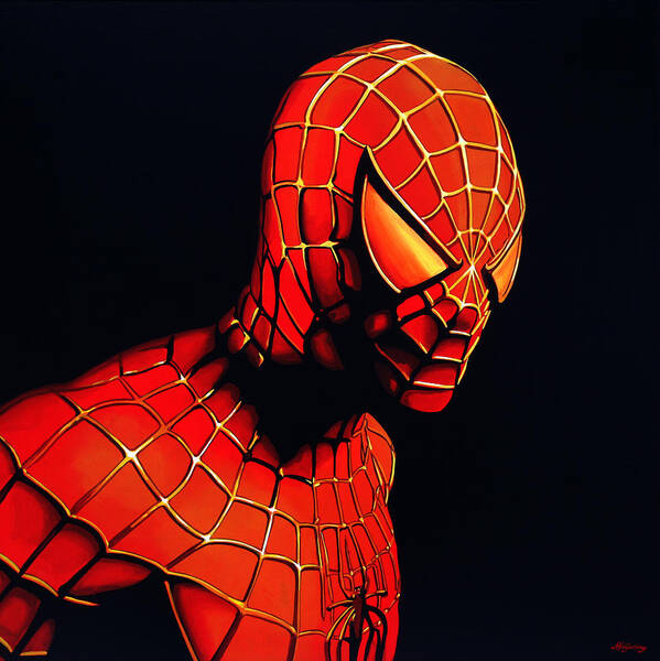 Spiderman Poster featuring the painting Spiderman by Paul Meijering