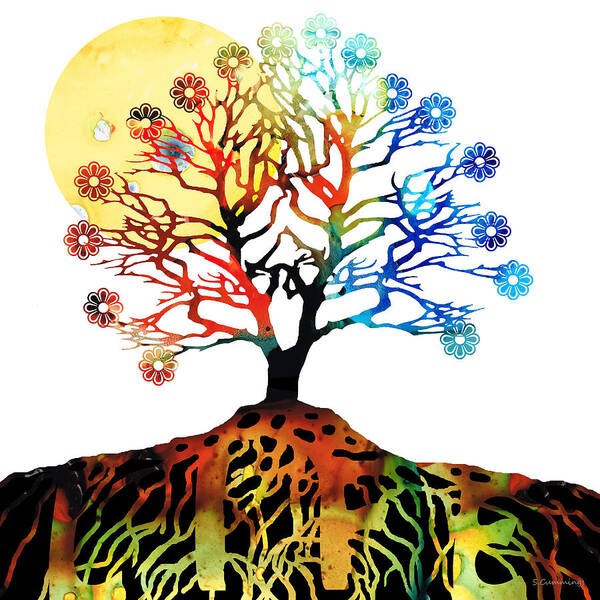 Tree Poster featuring the painting Spiritual Art - Tree Of Life by Sharon Cummings