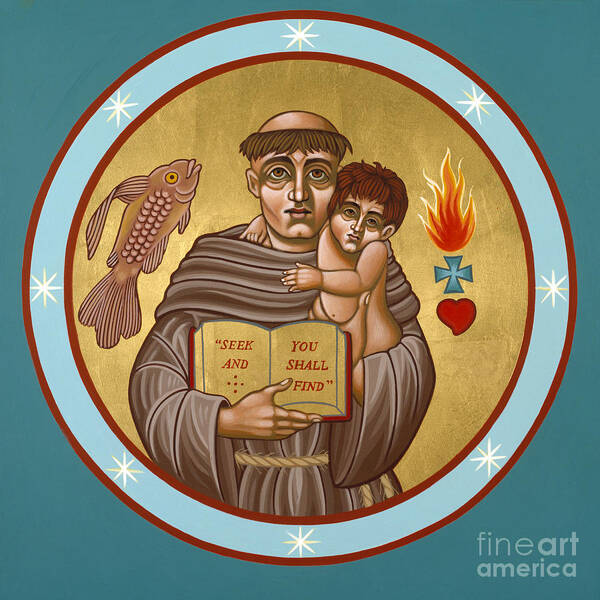 St Anthony Of Padua Poster featuring the painting St Anthony of Padua 134 by William Hart McNichols
