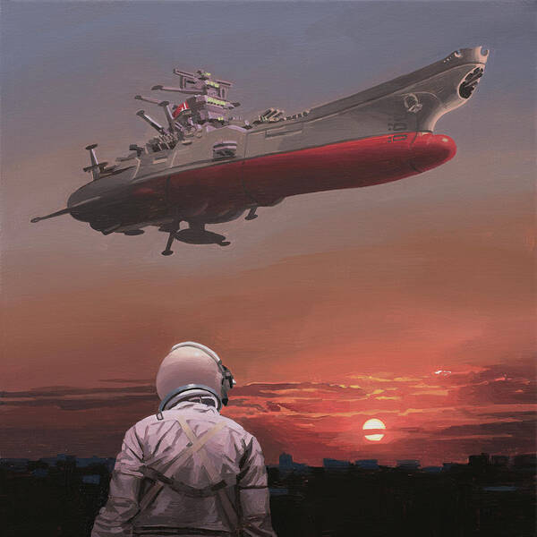 Astronaut Poster featuring the painting Star Blazers by Scott Listfield