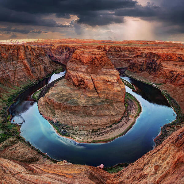 Horseshoe Bend Poster featuring the photograph Storms Over Horseshoe Bend - Page Arizona by Gregory Ballos