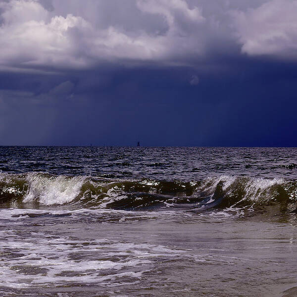 Storm Poster featuring the photograph Stormy Beach by Carolyn Marshall