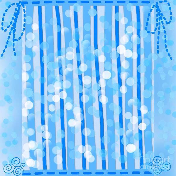 Shower Curtains Poster featuring the digital art Striped Bubbles Design by Joan-Violet Stretch