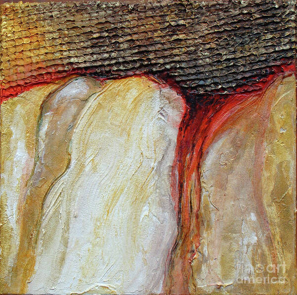 Organic Poster featuring the mixed media Stucco Canyon by Phyllis Howard