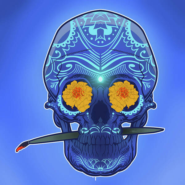 Gypsy Poster featuring the digital art Sugar skull by Nelson Dedos Garcia