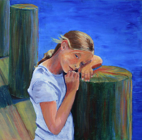 Youth Poster featuring the painting Summertime Sara by Trina Teele
