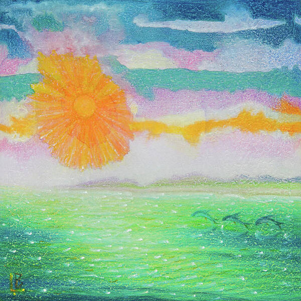 Sun Poster featuring the painting Sunflare by Lynn Bywaters