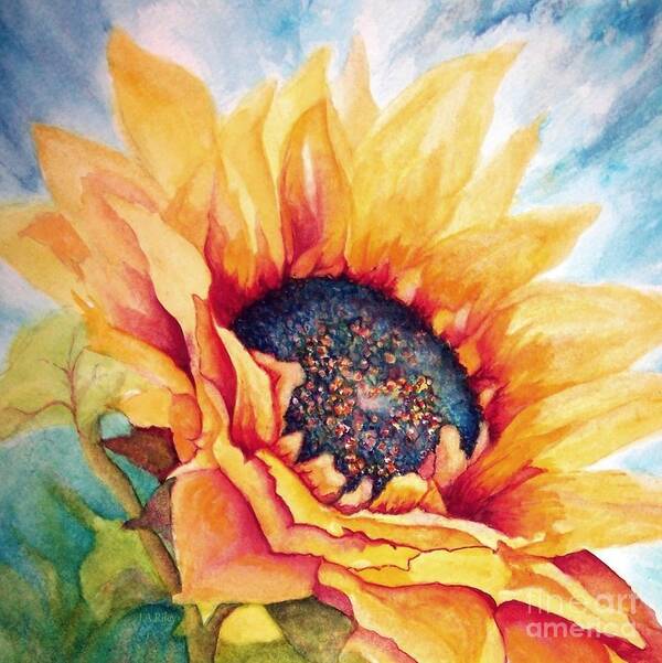 Sunflowers Poster featuring the painting Sunflower Joy by Janine Riley