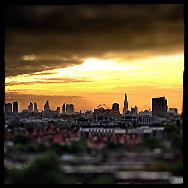 Hammersmith Poster featuring the photograph #sunrise #dawn #london #skyline #clouds by Sam Stratton