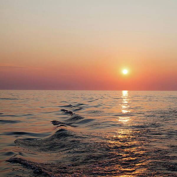 Sunset Poster featuring the photograph Sunset on Lake Michigan by Melanie Alexandra Price