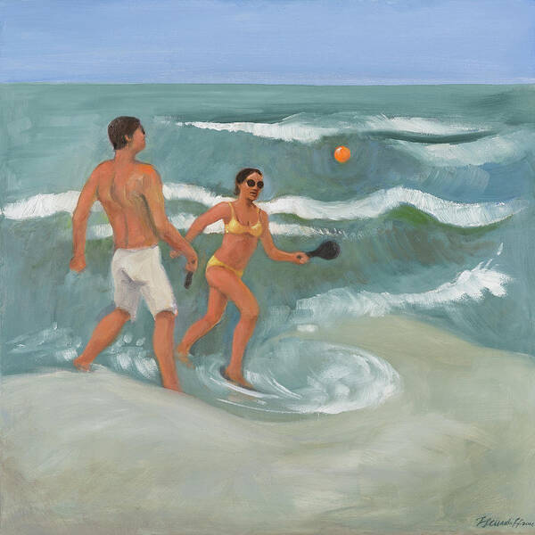Surf Poster featuring the painting Surf Ball by Laura Lee Cundiff