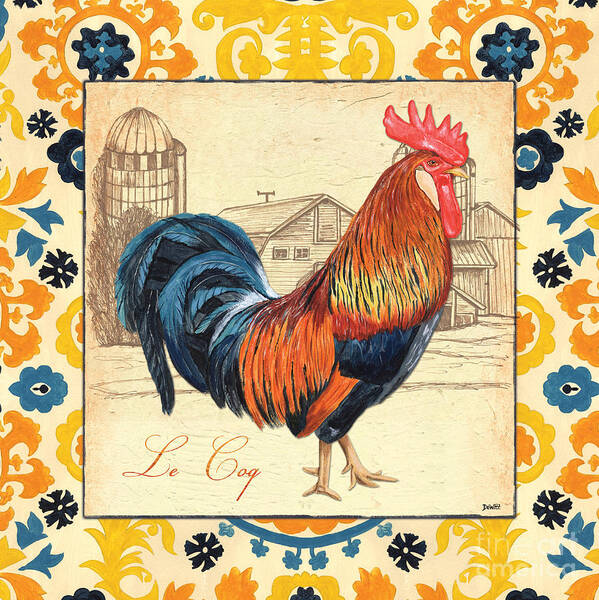 Rooster Poster featuring the painting Suzani Rooster 2 by Debbie DeWitt