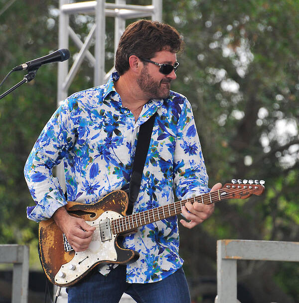 Tab Poster featuring the photograph Tab Benoit and 1972 Fender Telecaster by Ginger Wakem