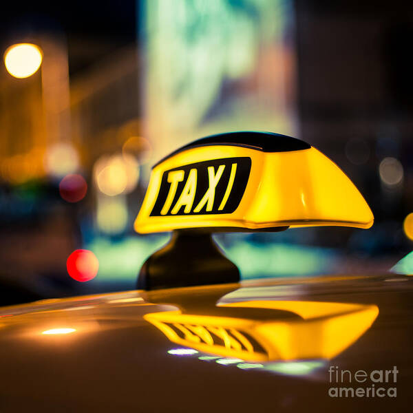 1x1 Poster featuring the photograph TAXI 1x1 by Hannes Cmarits