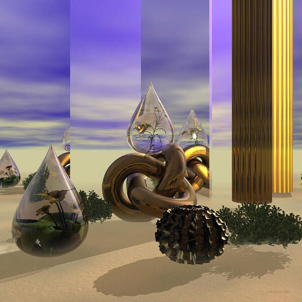 Surrealism Poster featuring the digital art Tears in the Desert by Judi Suni Hall